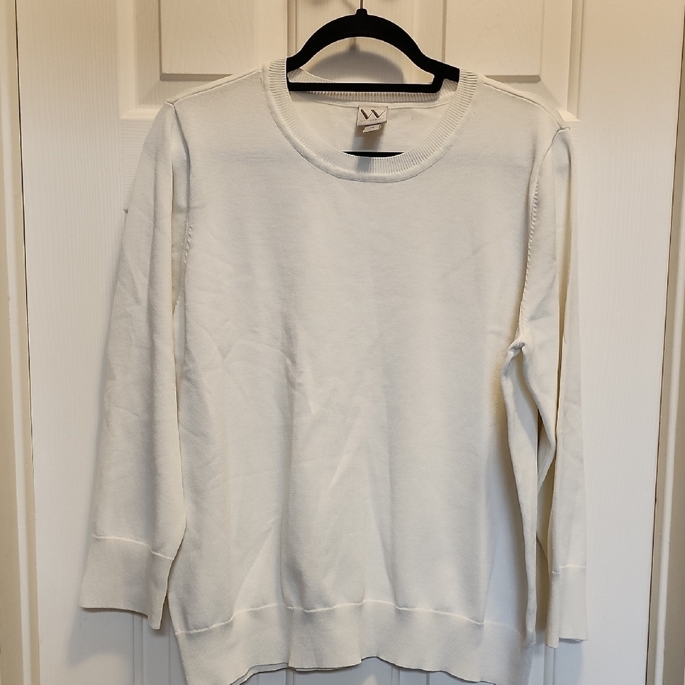 Worthington White Crew Neck Sweater sz XL